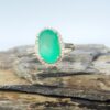 Anillo Luna Verde – Plata 925 con esmeralda natural facetada