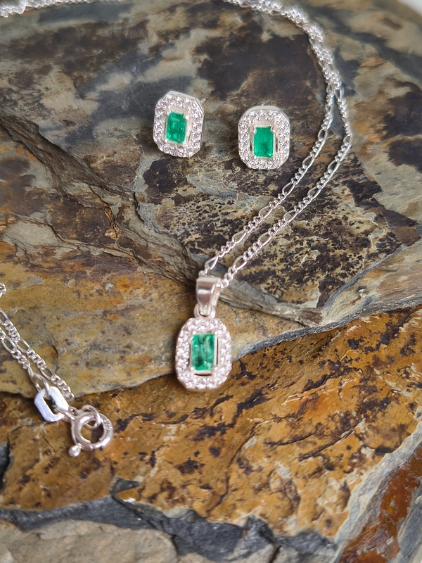 Set Esmeralda Milán – Plata 925 con esmeraldas naturales facetadas