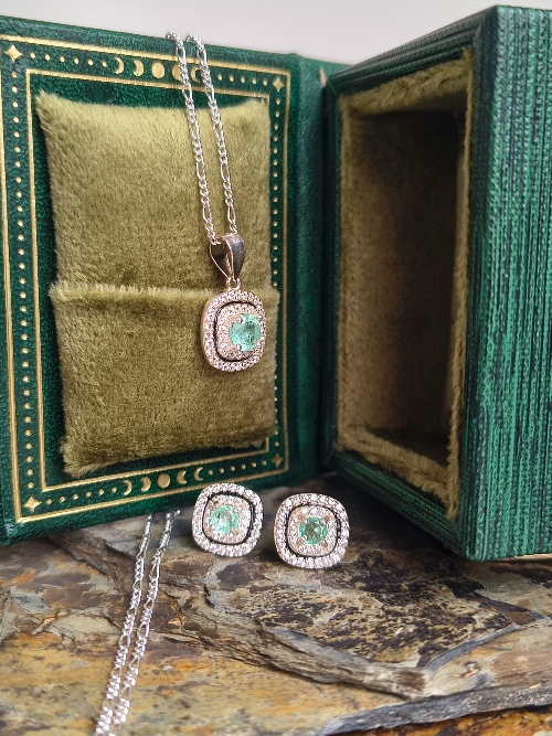 Set Esmeralda Oasis – Plata 925 con esmeraldas naturales facetadas